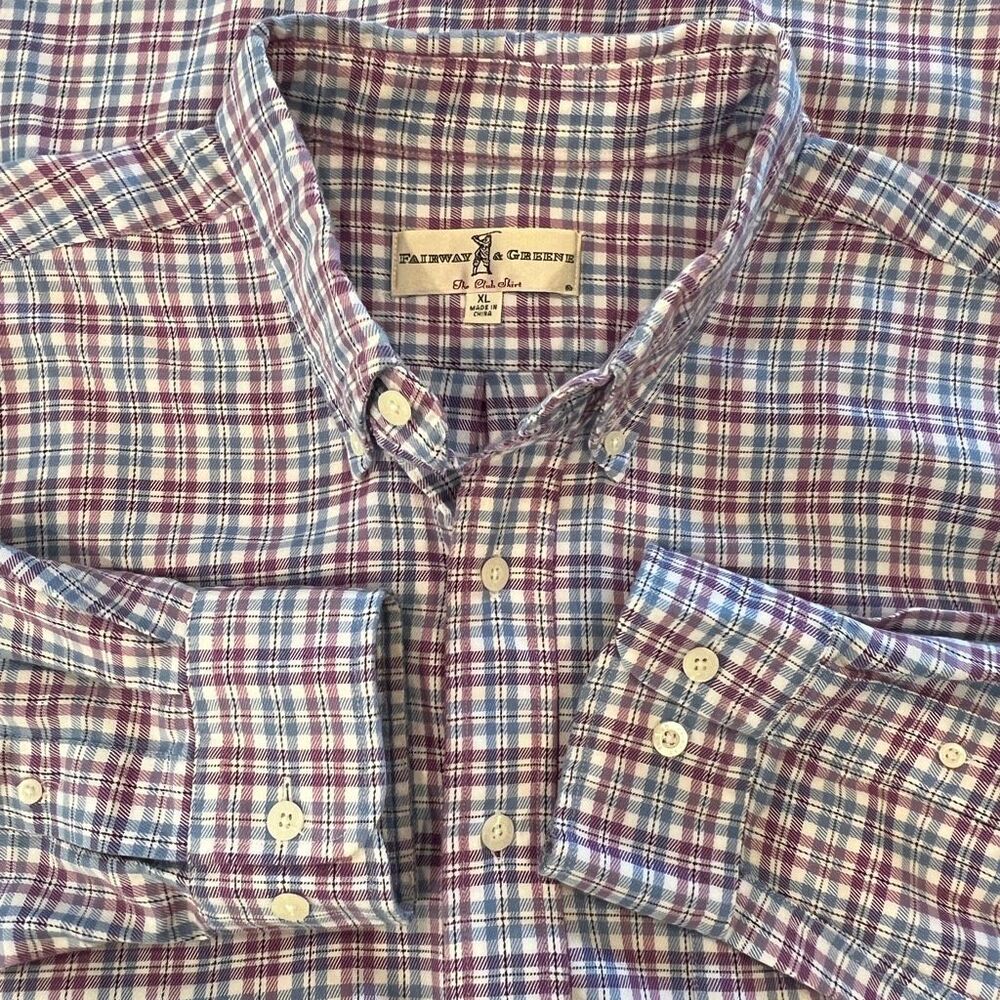 Fairway & Greene Mens The Club Shirt Button Down Plaid Long Sleeve Multicolor XL